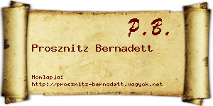 Prosznitz Bernadett névjegykártya