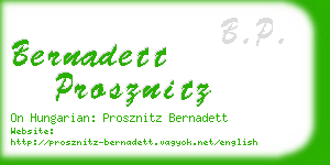 bernadett prosznitz business card